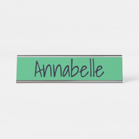 Meeresgrün Schreibtischnamensplakette (Vorderseite )