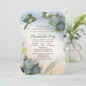 Meeresgrün und sukkulenter Junggeselinnen-Abschied Einladung (Stehend Vorderseite)