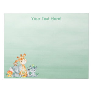 Meeresgrün Wasserfarbe Niedlich Safari Jungle Tie Notizblock