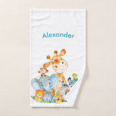 Meeresgrün Wasserfarbe Niedlich Safari Jungle Tier Badhandtuch Set (Handtuch)