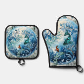 Meeresgrund Ofenhandschuh & Topflappen-Set (Vorderseite)