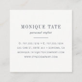 Meeresgrüne Farbe Quadratische Visitenkarte (Rückseite)