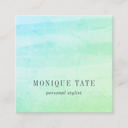 Meeresgrüne Farbe Quadratische Visitenkarte (Vorderseite)