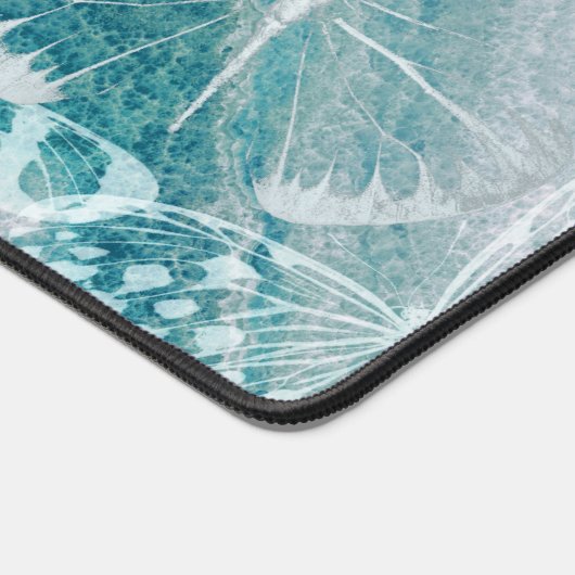 Meeresgrüne Marmorschmetterlinge Schreibtischunterlage (Ecke)