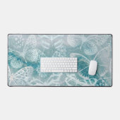 Meeresgrüne Marmorschmetterlinge Schreibtischunterlage (Tastatur & Maus)