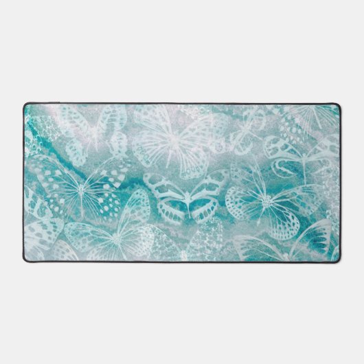 Meeresgrüne Marmorschmetterlinge Schreibtischunterlage (Vorderseite)