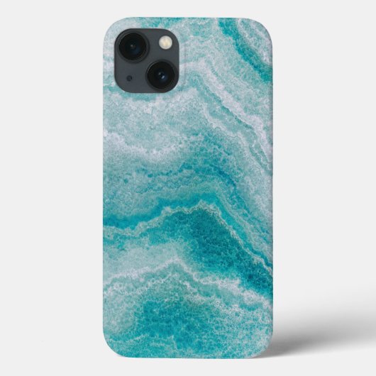 Meeresgrüne Marmorstruktur Case-Mate iPhone Hülle (Rückseite)
