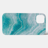Meeresgrüne Marmorstruktur Case-Mate iPhone Hülle (Rückseite (Horizontal))