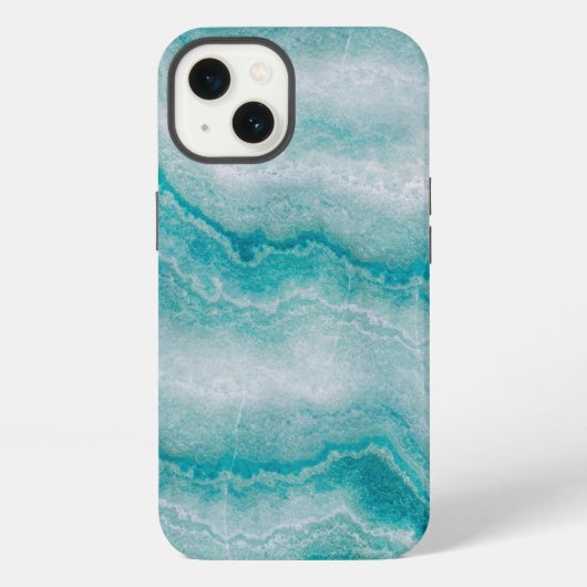Meeresgrüne Marmorstruktur iPhone Hülle (Rückseite)