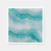 Meeresgrüne Marmorstruktur Serviette (Vorderseite)