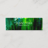 Meeresgrüner, feiner Farbstreifen Mini Visitenkarte (Vorderseite)