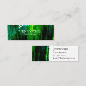 Meeresgrüner, feiner Farbstreifen Mini Visitenkarte (Vorne/Hinten)