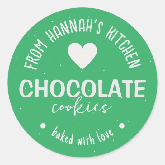 Meeresgrüner Glitzer Hintergrund gebacken mit Lieb Runder Aufkleber (Vorderseite)