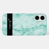 Meeresgrüner Marmorstein mit Namen Case-Mate iPhone Hülle (Rückseite (Horizontal))