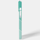 Meeresgrüner Ombré Streifen Case-Mate iPhone Hülle (Rückseite / Links)
