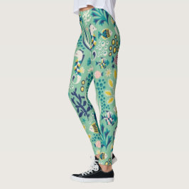 Meeresgrüner Unterwasserfisch Leggings
