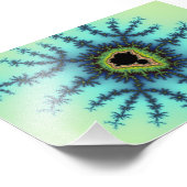 Meeresgrünes Fraktal Fotodruck (Ecke)