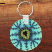 Meeresgrünes Fraktal Schlüsselanhänger (Vorderseite)