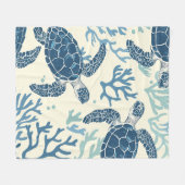 Meeresharmonie: Schildkröten und Korallen Fleecedecke (Vorderseite (Horizontal))