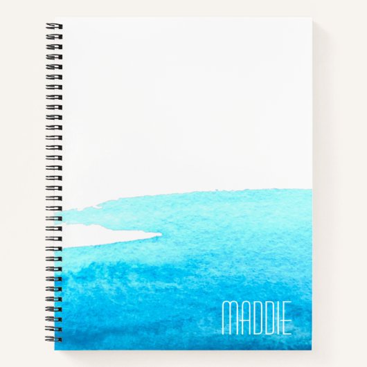 Meereshimmel Blaue Wasserfarbe minimal Notizblock (Vorderseite)