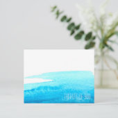 Meereshimmel Blaue Wasserfarbe minimal Postkarte (Stehend Vorderseite)