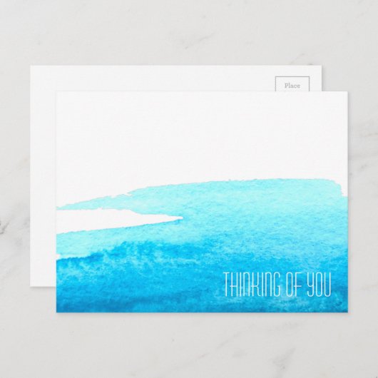 Meereshimmel Blaue Wasserfarbe minimal Postkarte (Vorne/Hinten)