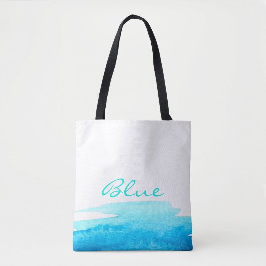 Meereshimmel Blaue Wasserfarbe minimal Tasche (Vorderseite)