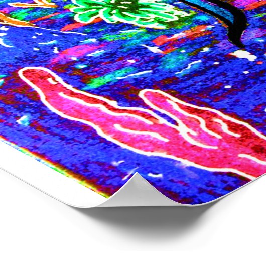 Meereshöhle - Schwarzlicht Poster (Ecke)