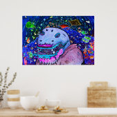 Meereshöhle - Schwarzlicht Poster (Küche)