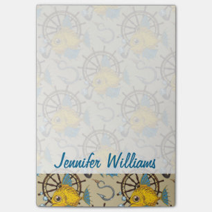 Meereskapitän Muster  Name hinzufügen Post-it Klebezettel