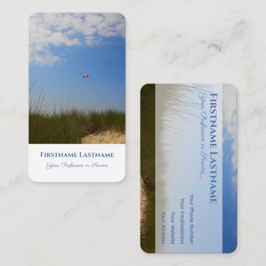 Meereskite natürlichen Sand Dünenweg Agent Stil Visitenkarte (Vorne/Hinten)