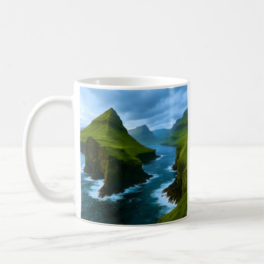 Meeresklippen der Färöer Kaffeetasse (Links)