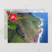 Meeresklippen in Molokai, Hawaii Postkarte (Vorne/Hinten)