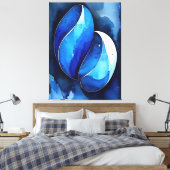Meereskobaltkurven Leinwanddruck (Insitu (Schlafzimmer))
