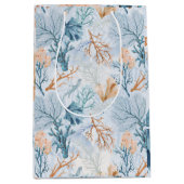 Meereskorallenblauer Blauer Ozean Mittlere Geschenktüte (Vorderseite)