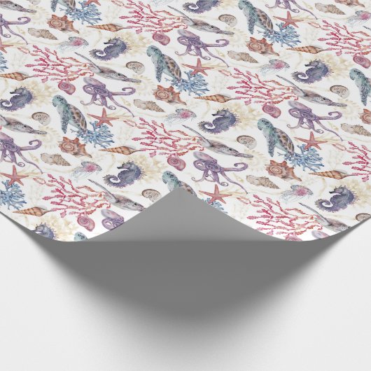 Meereskorallenkreatur Unterwasserwelt Geschenkpapier (Ecke)