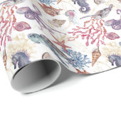 Meereskorallenkreatur Unterwasserwelt Geschenkpapier (Rolleneckpunkt)