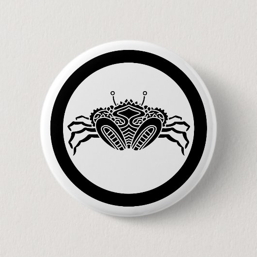 Meereskrabbe frontal im Kreis Button (Vorderseite)