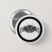 Meereskrabbe frontal im Kreis Button (Vorne & Hinten)