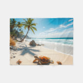 Meereskrabben am tropischen Strand – Friedlicher O Fleecedecke (Vorderseite (Horizontal))