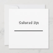 Meereskreatur-Stingray | Farbseite des Kindes Karte (Rückseite)