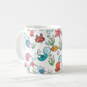 Meereskreatur thematische Tasse. Tasse von gemuste (Vorderseite Links)