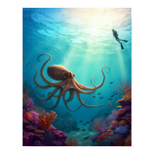 Meereskreatur zeigt einen Taucher