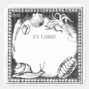 Meereskreaturen-Exlibris-Aufkleber Quadratischer Aufkleber