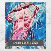 Meereskunst der Qualle Weinetikett (Einzelnes Label)