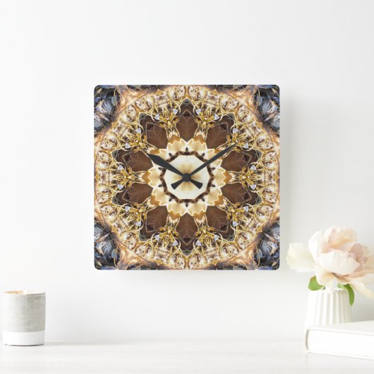 MEERESKURSE QUADRATISCHE WANDUHR (Zuhause)