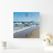 Meeresküste Quadratische Wanduhr (Zuhause)
