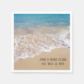 Meeresküste und Sandstrand Serviette (Vorderseite)