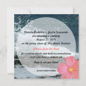 Meeresküste und tropischer Hibiskus Save the Date (Rückseite)