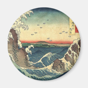 Meereslandschaft Japanisch Ukiyo-e große Welle Magnet